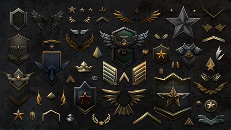 Artstation Army Rank Insignia Game Assets