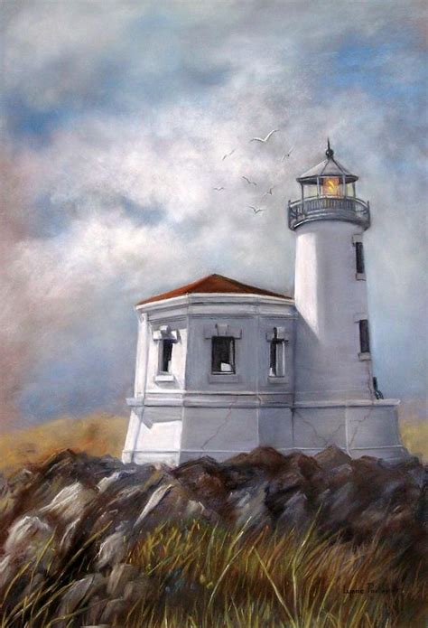 Couquille River Lighthouse Bandon Ore Painting By Lynne Parker