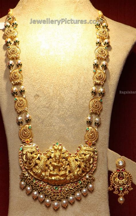 Gold Maha Lakshmi Haram Design Jewellery Designs