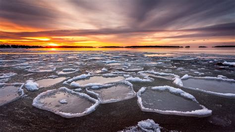 Nature Landscape Winter Snow Ice Water Sunset