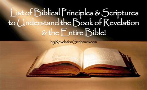 List Of Biblical Principles And Scriptures To Understand Revelation And The