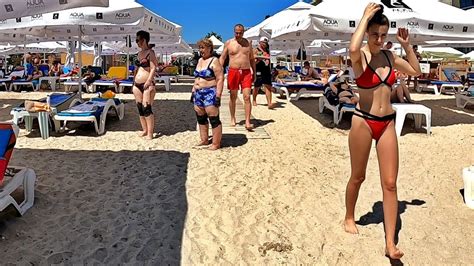 K Constanta Plaja Mamaia Fun Romania Walk On Sunny Beach Youtube