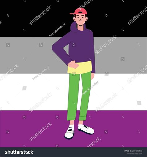 Proud Asexual Man Standing Infront His Stock Vector Royalty Free 2064191573 Shutterstock