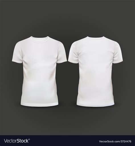 White T Shirt Template Isolated On Black Vector Image