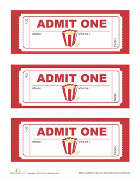 free printable movie ticket free download printable