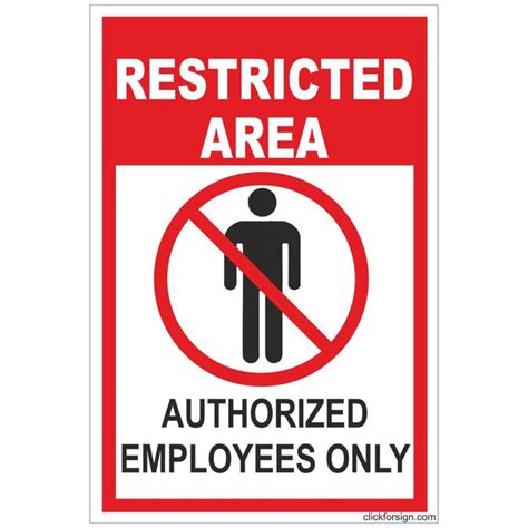 Restricted Area Authorized Employee Only Sign Board 200 X 150 Mm