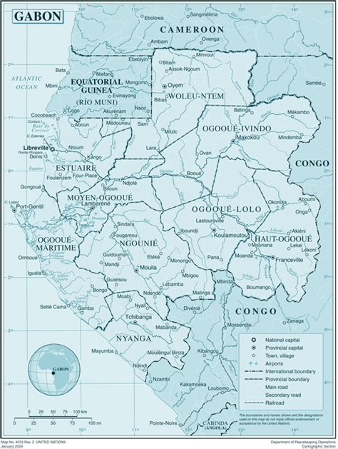 Large Political And Administrative Map Of Gabon With Roads And Cities