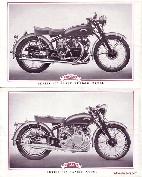 Red Devil Motors Vincent Motorcycles Range 1952