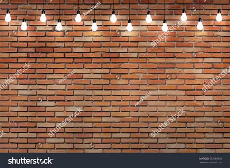 Brick Wall Bulb Lights Lamp Nice Stock Photo 552960556
