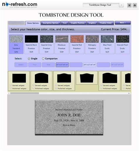 Gravestone Tombstone Design Tool To Create Memorial Grave Markers