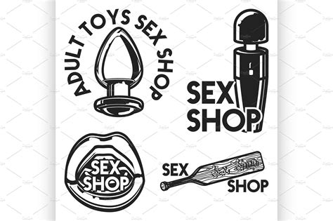 Vintage Sex Shop Emblem Pre Designed Illustrator Graphics ~ Creative