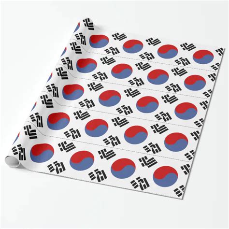South Korean Flag Wrapping Paper Zazzle