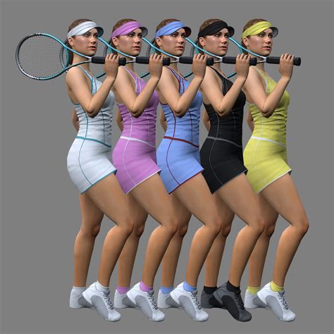 3d Model Tennis Player Girl Rigged Vr Ar Low Poly Cgtrader