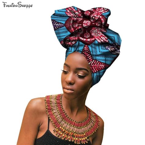 African Headtie Print Headwrap Ankara Fabric 100 Pure Cotton Women Scarf Kente Scarves 50180cm