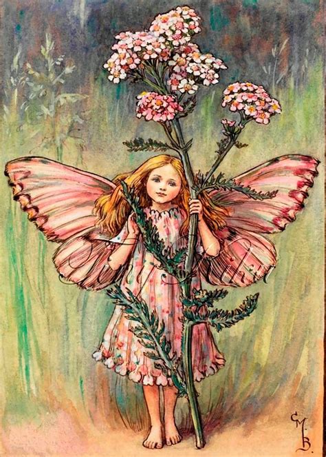 Yarrow Fairy Vintage Cicely Mary Barker Art Print Etsy