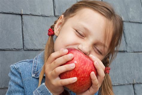 Child eating an apple stock image. Image of fall, bite - 22201273