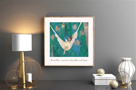 Breathe In Peace Breathe Out Love Poster Meditation Art Etsy