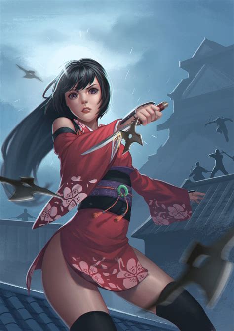 kotori ninja art female ninja anime warrior
