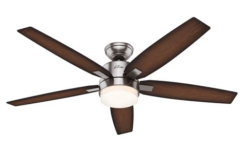 Hunter 54 Windemere Brushed Nickel Ceiling Fan With Light Kit And