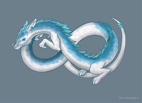 Eternal Eastern Blue And White Dragon By Snowvampire Redbubble