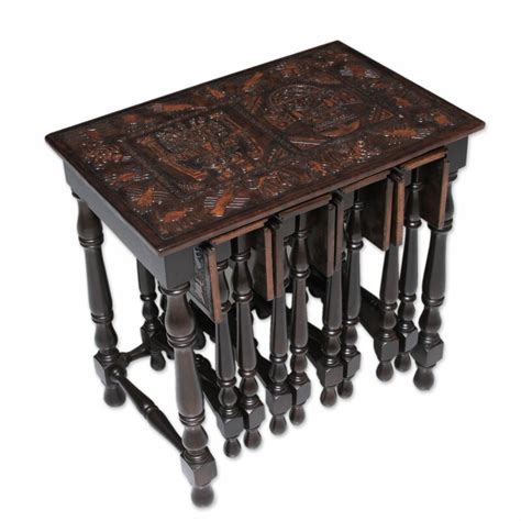 Tray table set faux marble brown dinning set table home garden. Bloomsbury Market Riverina Wood 5 Piece Tray Table Set ...