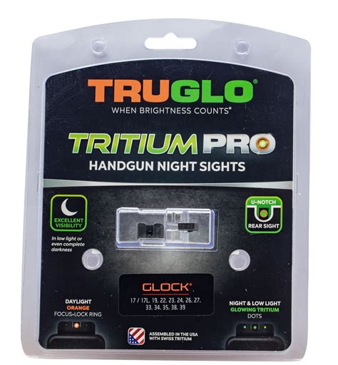 Truglo Tritium Pro Night Sights For Glocktaurus G3c Low Set Green