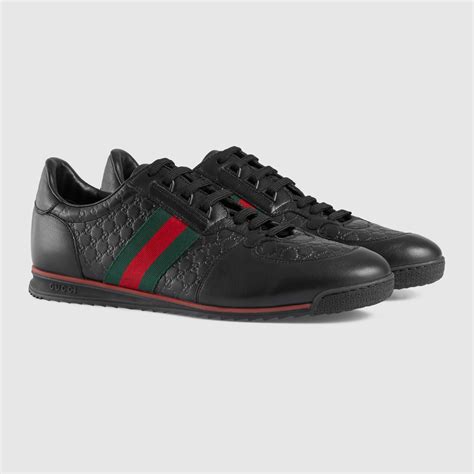 Leather Sneaker With Web Gucci Mens Sneakers 233334a9la01061