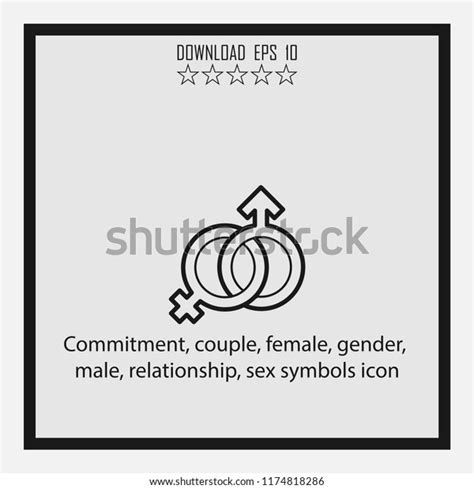 Commitment Couple Sex Symbols Icon Line Stock Vector Royalty Free