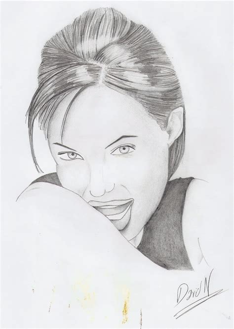 Desenhos A Carvão David Nogueira Angelina Jolie