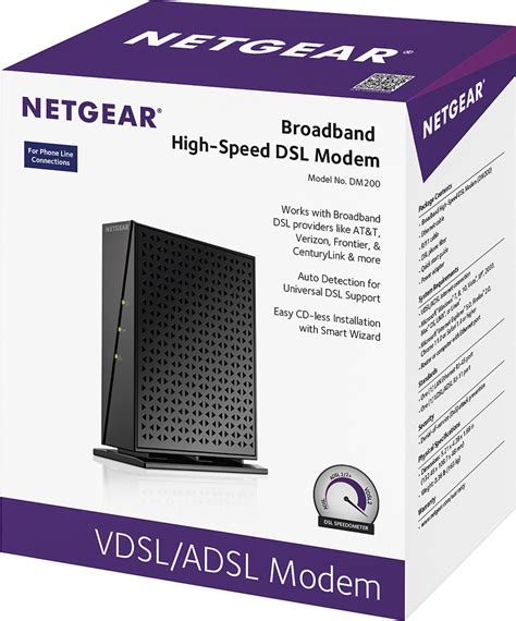 Best Buy Netgear Vdsladsl Broadband Dsl Modem Black Dm200 100nas