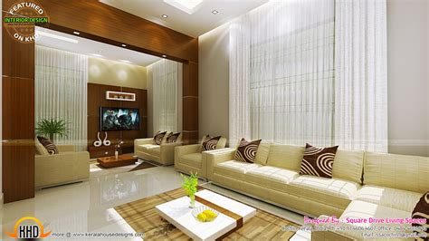 Contemporary Kitchen Dining And Living Room Kerala Home Design And