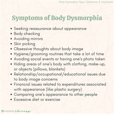 Body Dysmorphia Signs Symptoms And Treatments