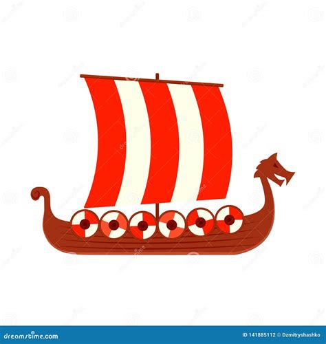 Viking Ship Icon Stock Vector Illustration Of Sail 141885112