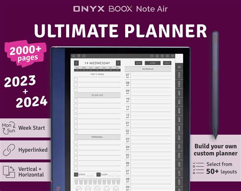 2023 2024 Boox Note Air Ultimate Planner Hyperlinked Etsy In 2023