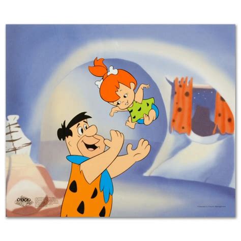 Hanna Barbera Fred Tossing Pebbles Limited Edition Sericel From The