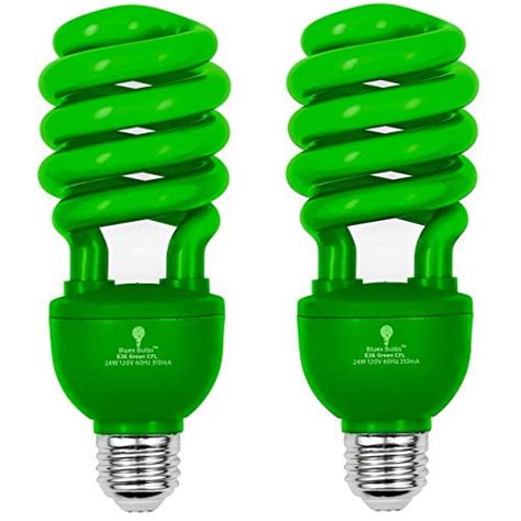 2 Pack Bluex Cfl Green Light Bulb 24w 100 Watt Equivalent E26
