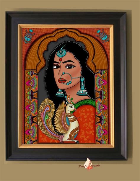 indian traditional women art illustration i home wall décor i indian traditional printable art