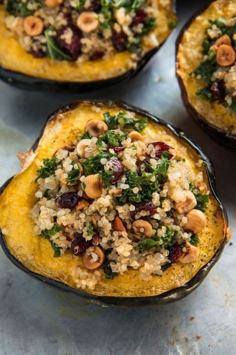 Stuffed Acorn Squash With Hazelnuts Quinoa And Kale Will Cook For