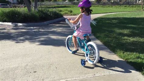anna riding her first bike she got for her fifth birthday youtube