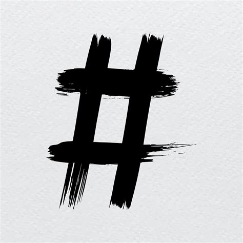 Hashtag symbol brush stroke typography vector | free image by rawpixel ...