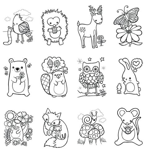 Coloring Pages Forest Animals Coloring Book Woodland Children Craft