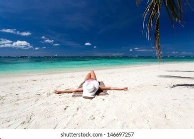 Woman Relaxing On Tropical Beach Stock Photo Shutterstock