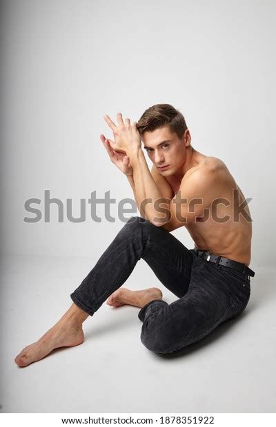 Handsome Man Nude Torso Isolated Background Stock Photo 1878351922