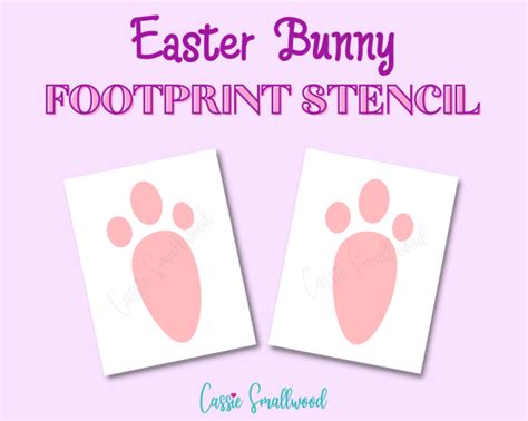 Free Printable Easter Bunny Footprint Stencil - Cassie Smallwood