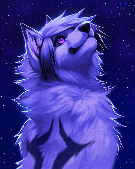 Celestial Gaze By Falvie On Da Anime Wolf Furry Art Cute Animal