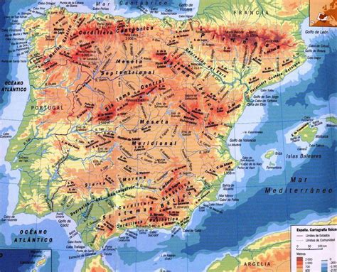 La Clase De La Srta Virginia Mapa Físico De España