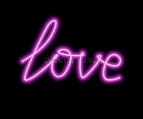 Red Neon Word Love Isolated On White Stock Vector Illustration Of