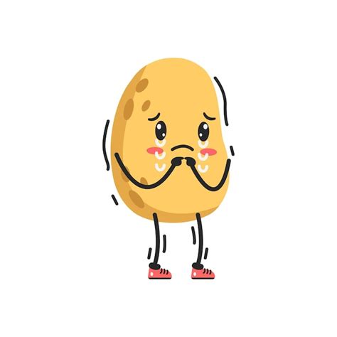 Premium Vector Sad Potato Illustration