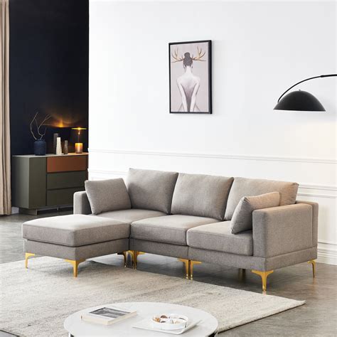 Holaki Convertible Modular Sectional Sofa L Shaped Couch 4 Seat Sofa