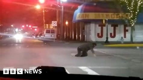 Driver Films People Crawling Out Of Manhole In Border Town Bbc News